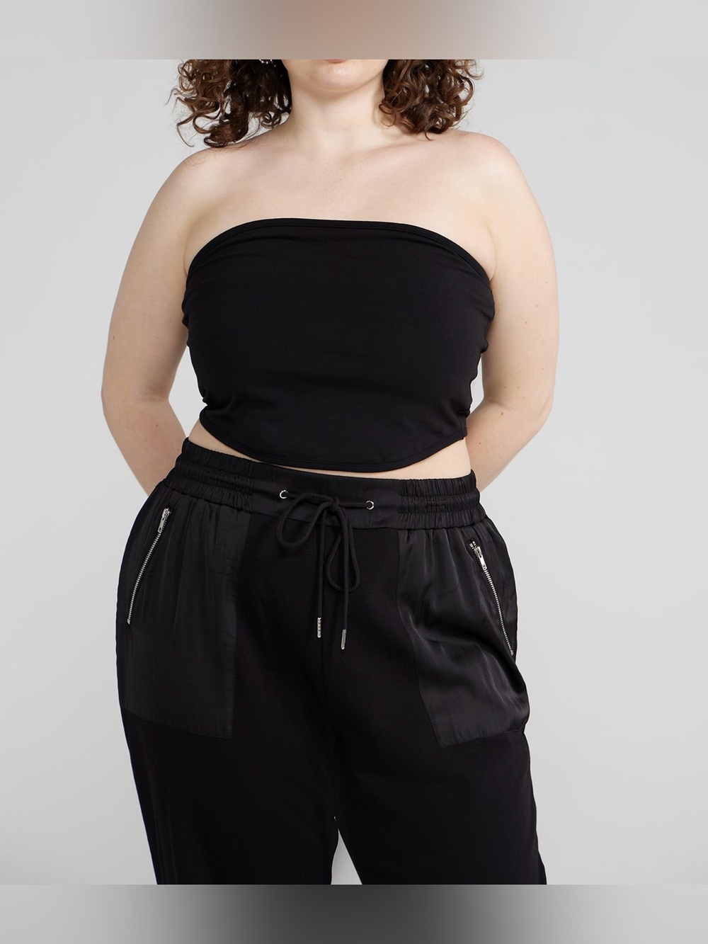 Open Edit Black Strapless Tube Top